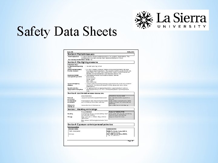 Safety Data Sheets 