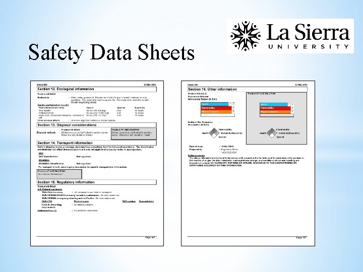 Safety Data Sheets 