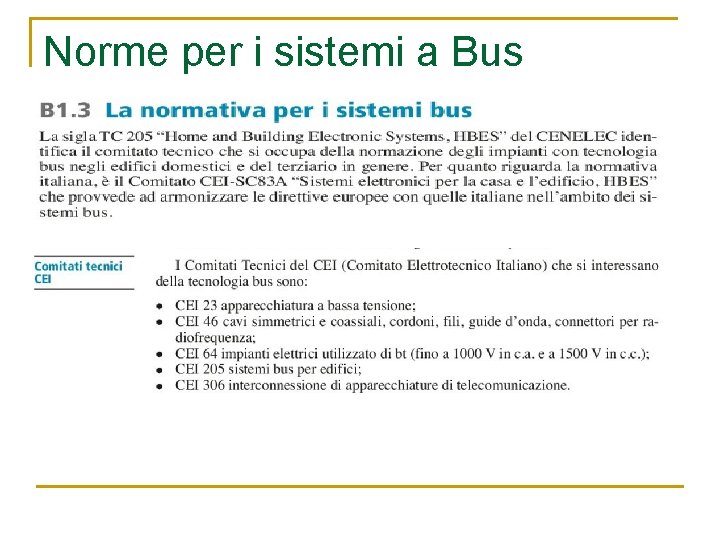 Norme per i sistemi a Bus 