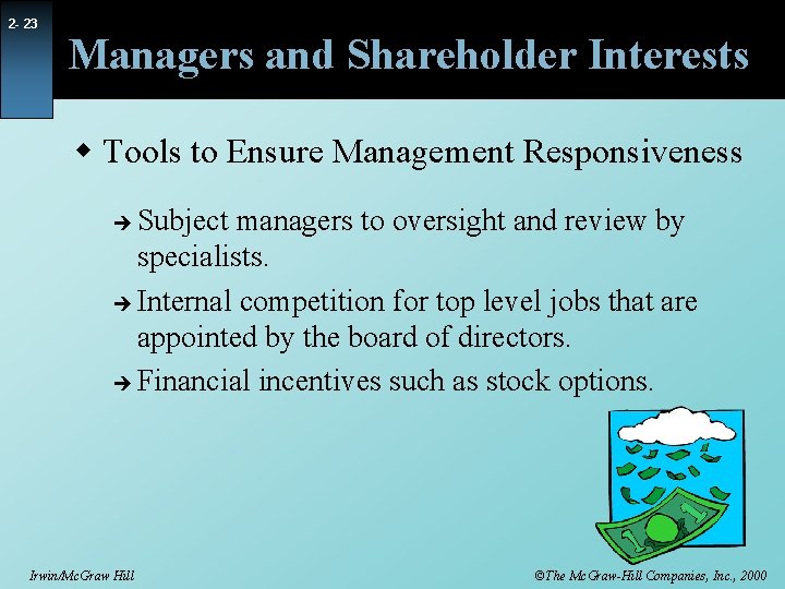 2 - 23 Managers and Shareholder Interests w Tools to Ensure Management Responsiveness Subject