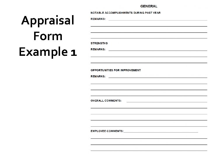 Appraisal Form Example 1 