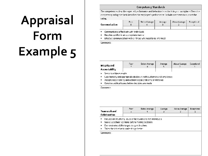 Appraisal Form Example 5 