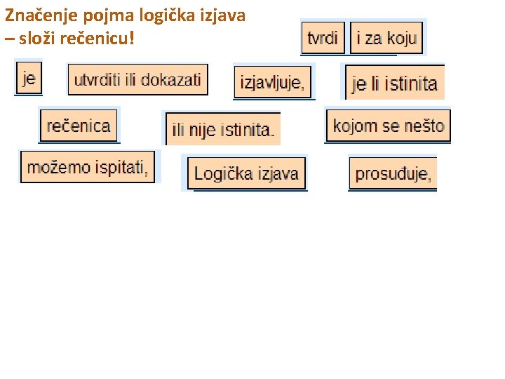 Značenje pojma logička izjava – složi rečenicu! 