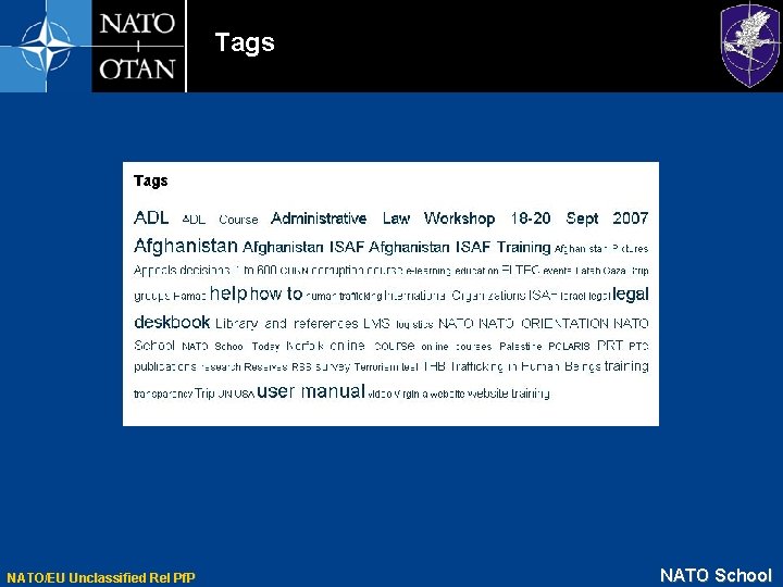Tags NATO/EU Unclassified Rel Pf. P NATO School 