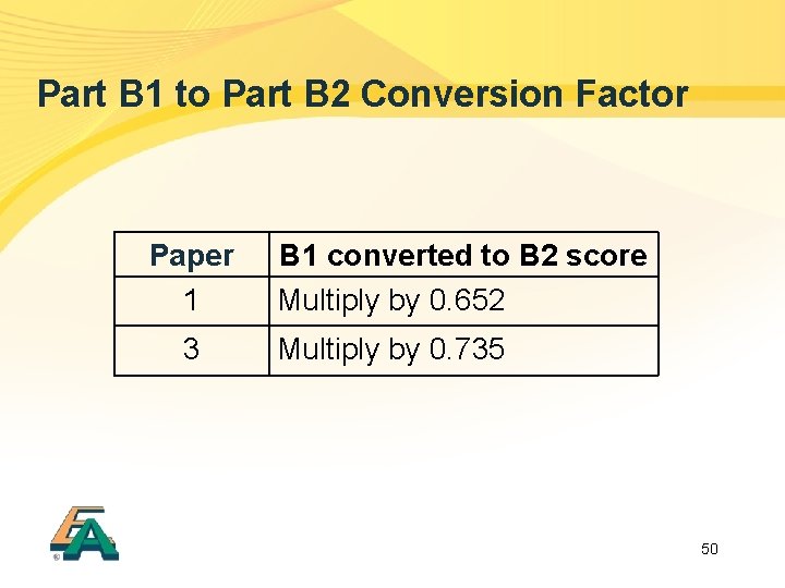 Part B 1 to Part B 2 Conversion Factor Paper 1 3 B 1