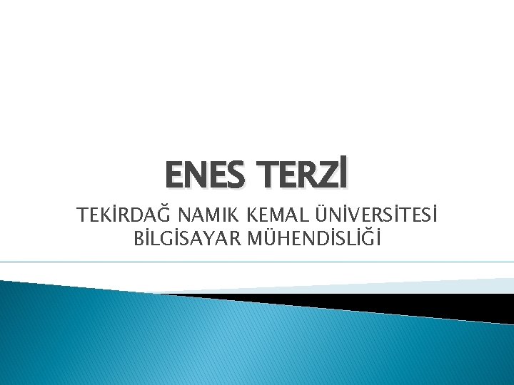 ENES TERZİ TEKİRDAĞ NAMIK KEMAL ÜNİVERSİTESİ BİLGİSAYAR MÜHENDİSLİĞİ 