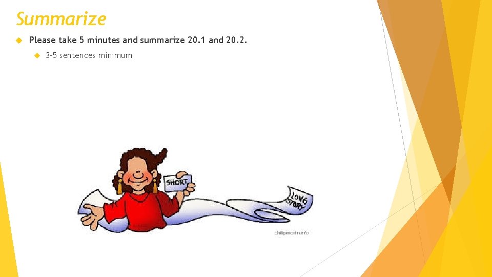 Summarize Please take 5 minutes and summarize 20. 1 and 20. 2. 3 -5