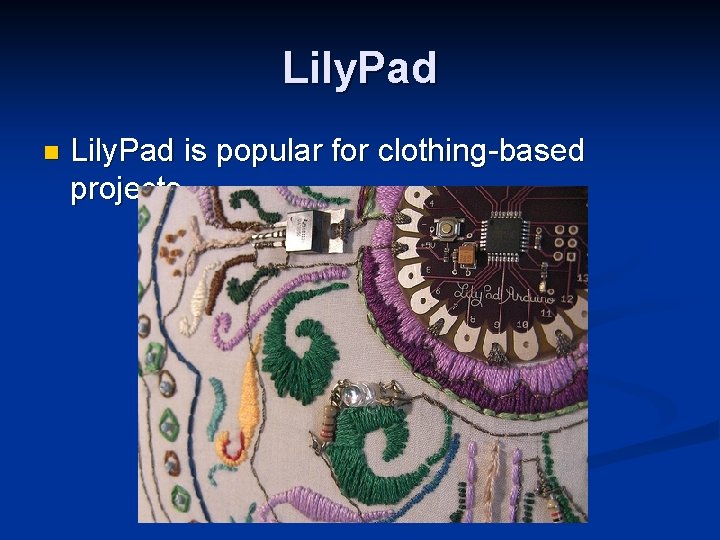 Lily. Pad n Lily. Pad is popular for clothing-based projects. 