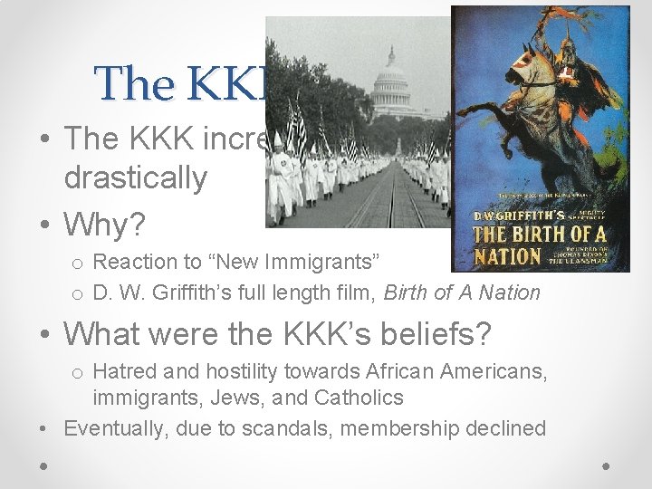 The KKK in the 1920 s • The KKK increased its membership drastically •