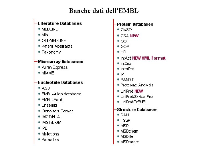 Banche dati dell’EMBL 