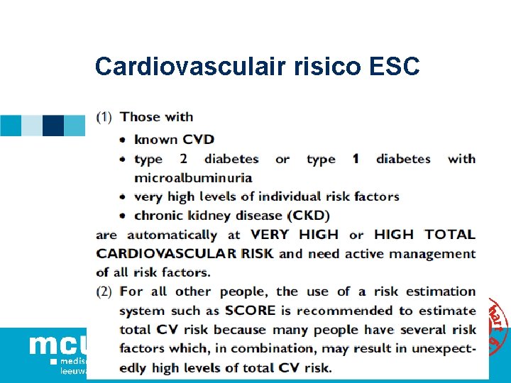 Cardiovasculair risico ESC 