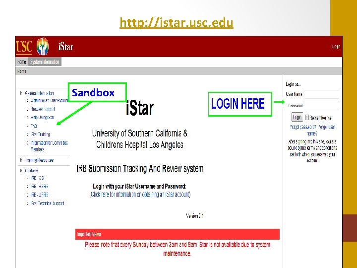 http: //istar. usc. edu Sandbox 