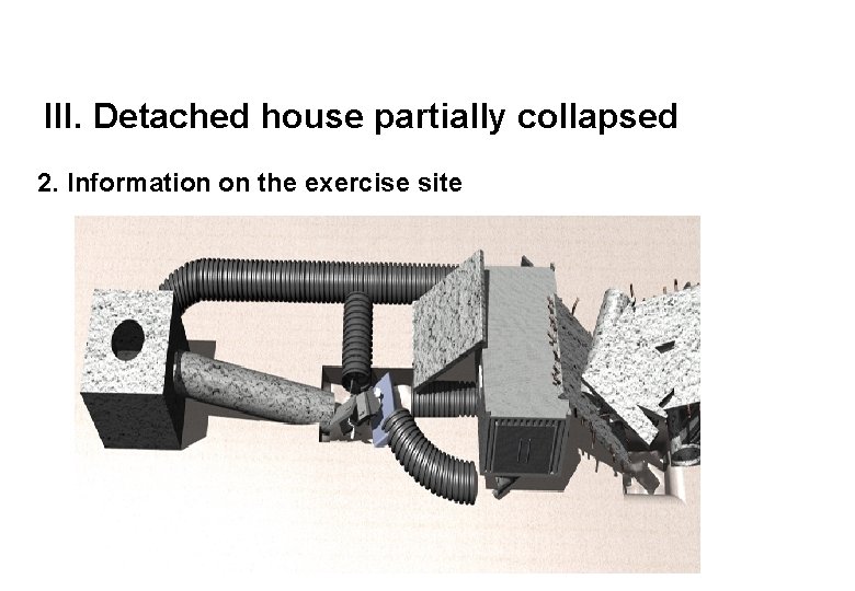 III. Detached house partially collapsed 2. Information on the exercise site 