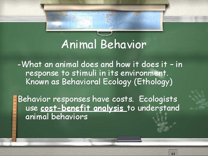 Animal Behavior -What an animal does and how it does it – in response