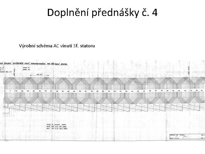 Doplnění přednášky č. 4 Výrobní schéma AC vinutí 3 f. statoru 