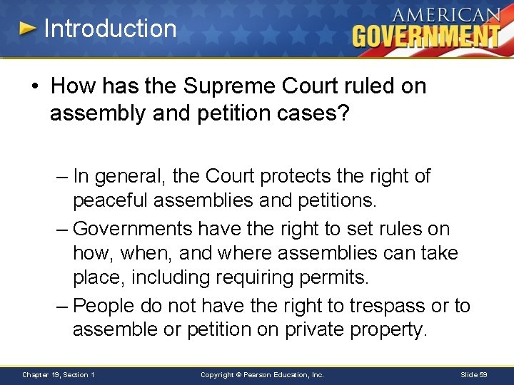 Introduction • How has the Supreme Court ruled on assembly and petition cases? –
