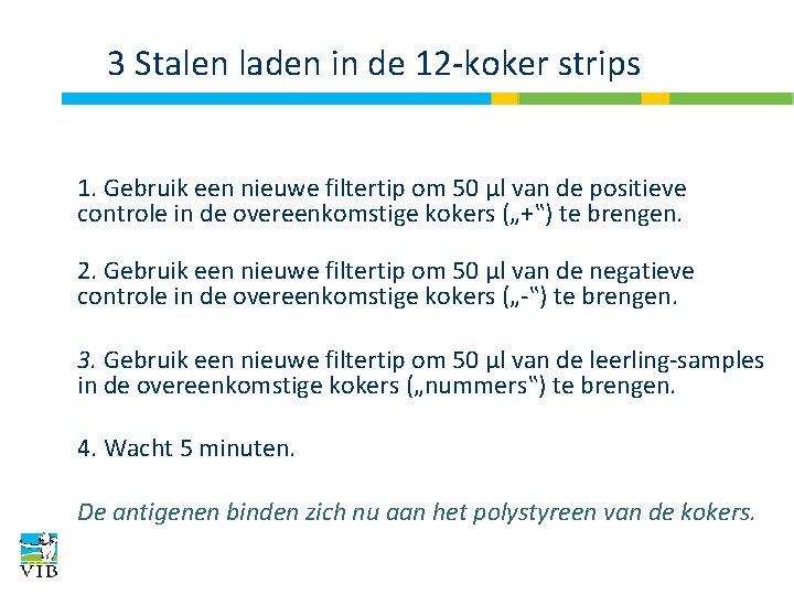 3 Stalen laden in de 12 -koker strips 1. Gebruik een nieuwe filtertip om