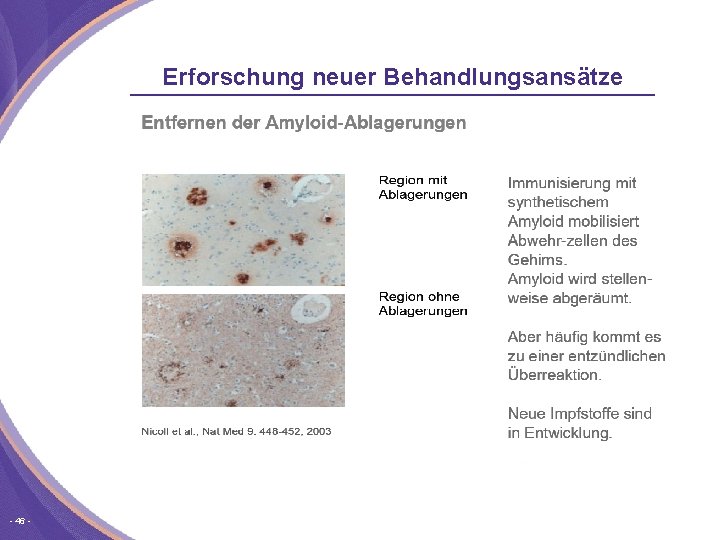 Erforschung neuer Behandlungsansätze 46 