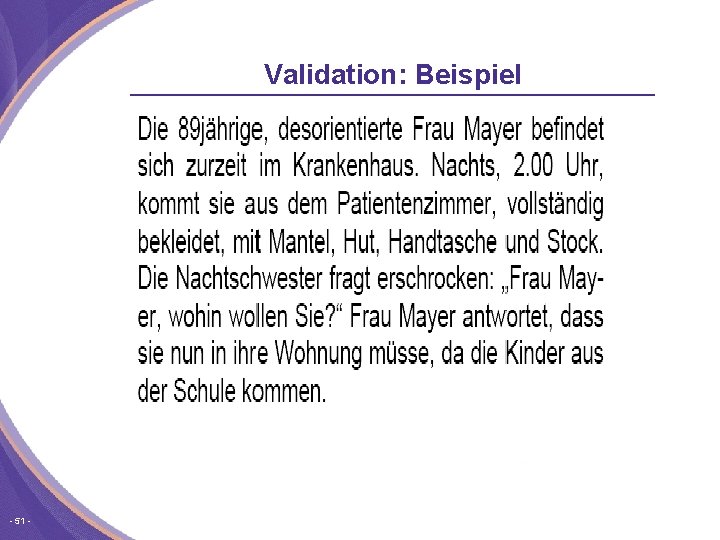 Validation: Beispiel 51 