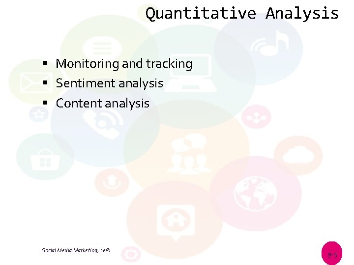 Quantitative Analysis Monitoring and tracking Sentiment analysis Content analysis Social Media Marketing, 2 e©