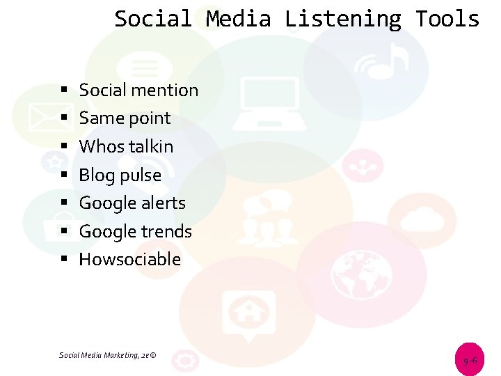 Social Media Listening Tools Social mention Same point Whos talkin Blog pulse Google alerts