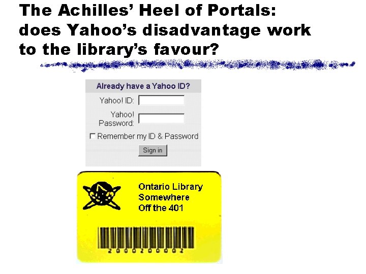 The Achilles’ Heel of Portals: does Yahoo’s disadvantage work to the library’s favour? 