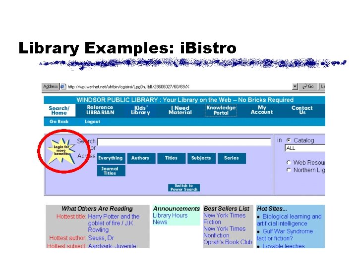 Library Examples: i. Bistro 