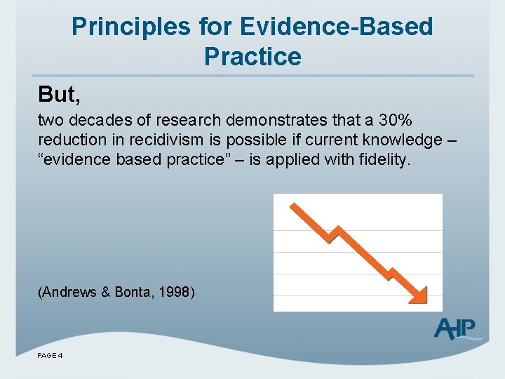Principles for Evidence-Based Practice But, two decades of research demonstrates that a 30% reduction