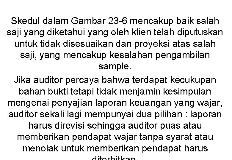 Skedul dalam Gambar 23 -6 mencakup baik salah saji yang diketahui yang oleh klien Skedul dalam Gambar 23 -6 mencakup baik salah saji yang diketahui yang oleh klien