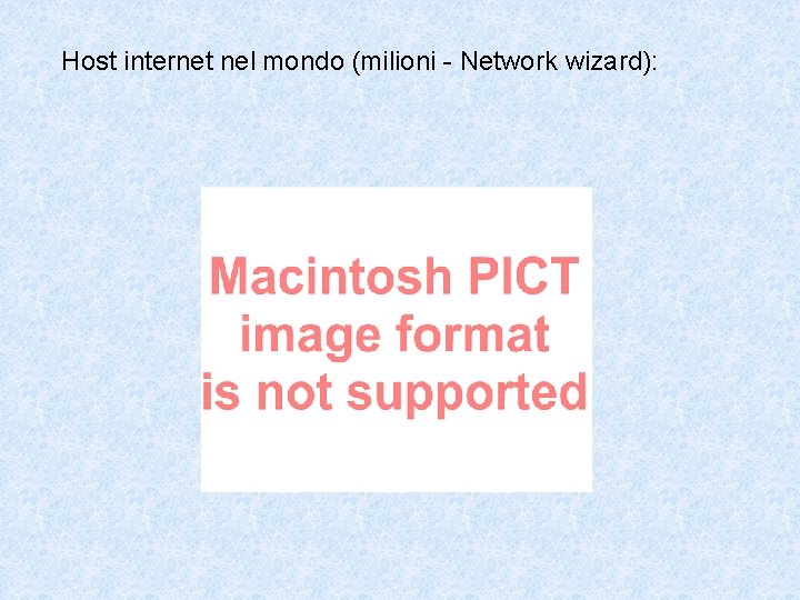 Host internet nel mondo (milioni - Network wizard): 