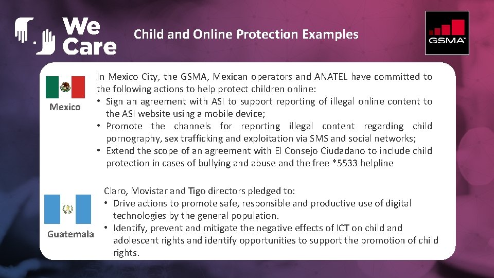 Child and Online Protection Examples Mexico In Mexico City, the GSMA, Mexican operators and