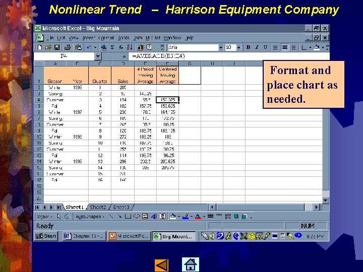 Nonlinear Trend – Harrison Equipment Company Format and place chart as needed. 