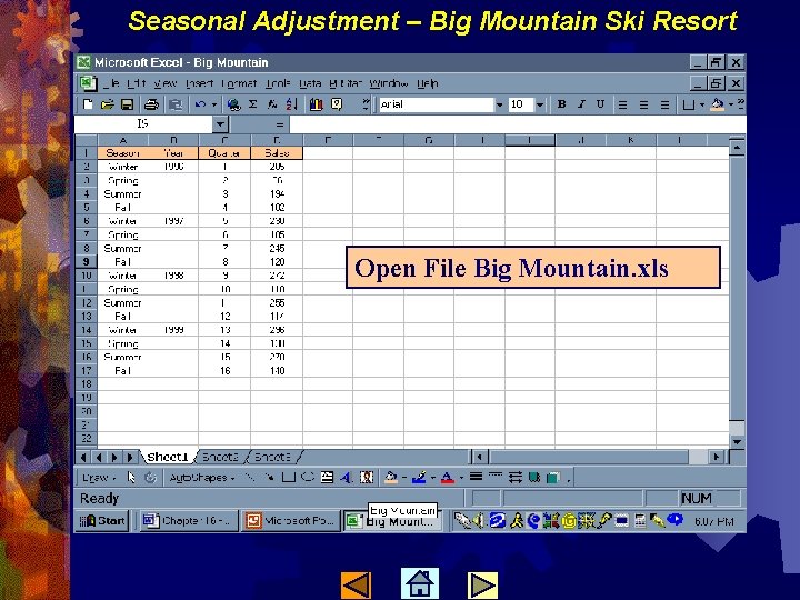 Seasonal Adjustment – Big Mountain Ski Resort Open File Big Mountain. xls 