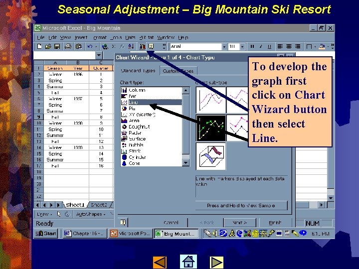 Seasonal Adjustment – Big Mountain Ski Resort To develop the graph first click on