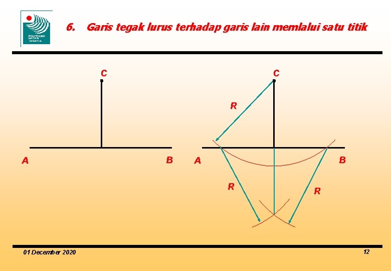 6. Garis tegak lurus terhadap garis lain memlalui satu titik C C R A