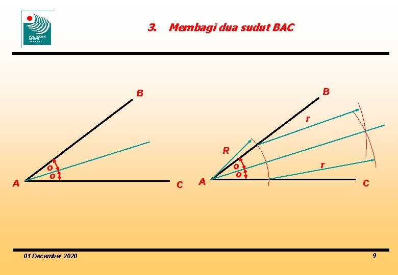 3. Membagi dua sudut BAC B B r R A o o 01 December