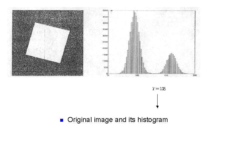n Original image and its histogram n Original image and its histogram