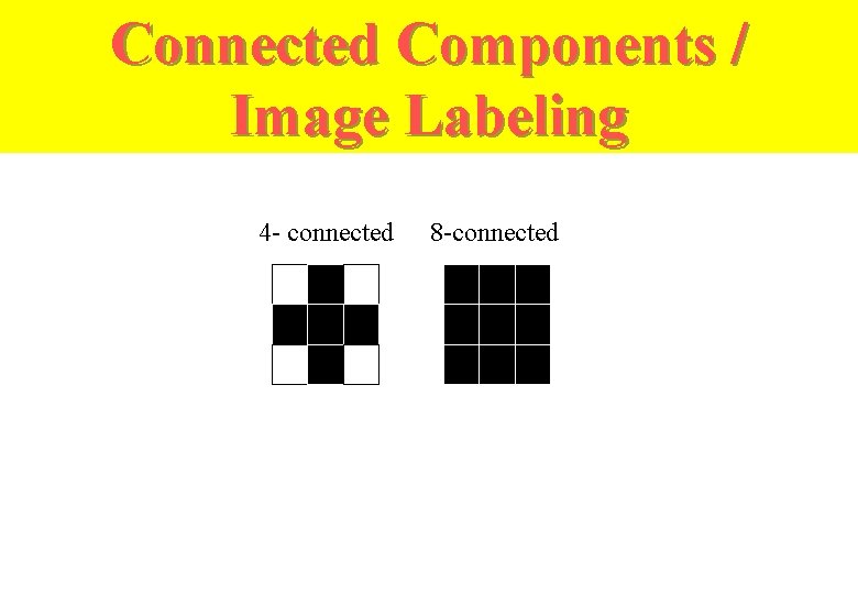 Connected Components / Image Labeling 4 - connected 8 -connected 