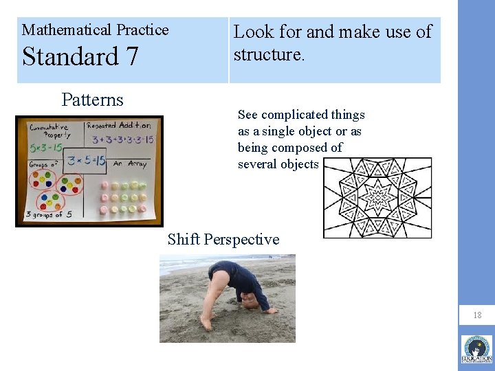 Mathematical Practice Standard 7 Patterns Look for and make use of structure. See complicated