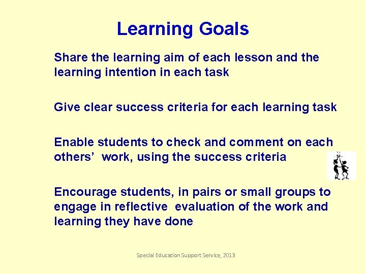 Learning Goals Share the learning aim of each lesson and the learning intention in