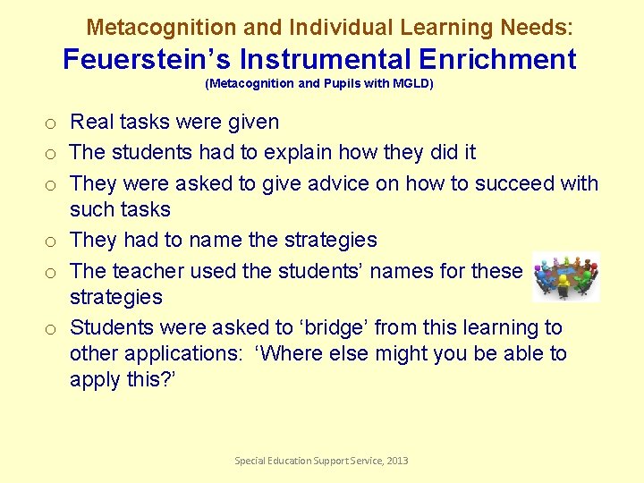 Metacognition and Individual Learning Needs: Feuerstein’s Instrumental Enrichment (Metacognition and Pupils with MGLD) o