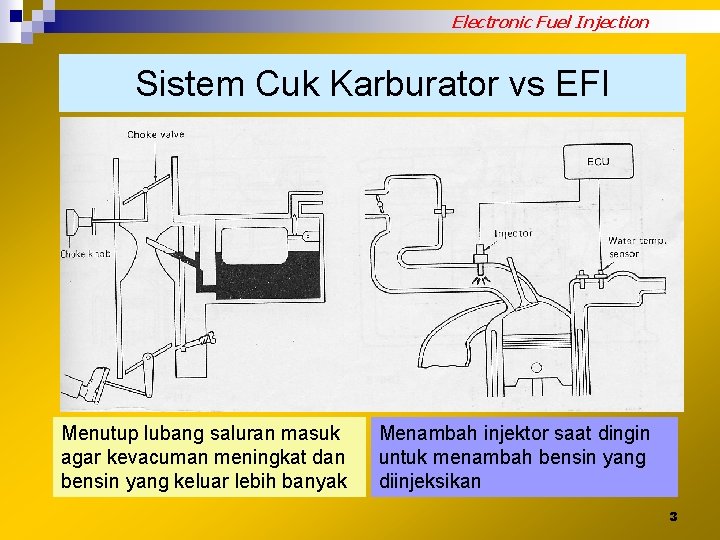 Electronic Fuel Injection Sistem Cuk Karburator vs EFI Menutup lubang saluran masuk agar kevacuman