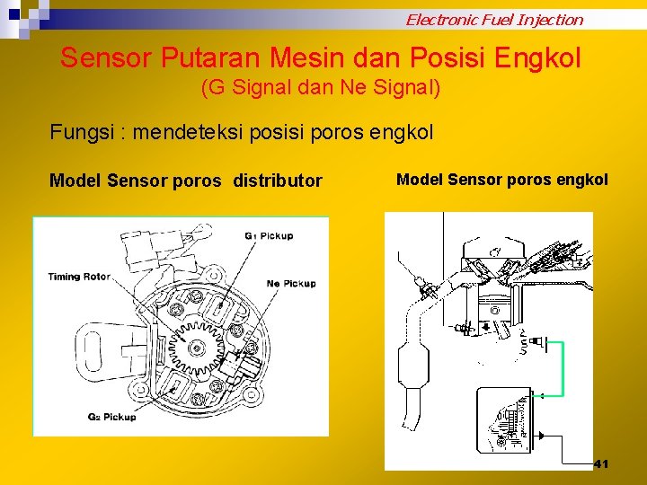 Electronic Fuel Injection Sensor Putaran Mesin dan Posisi Engkol (G Signal dan Ne Signal)