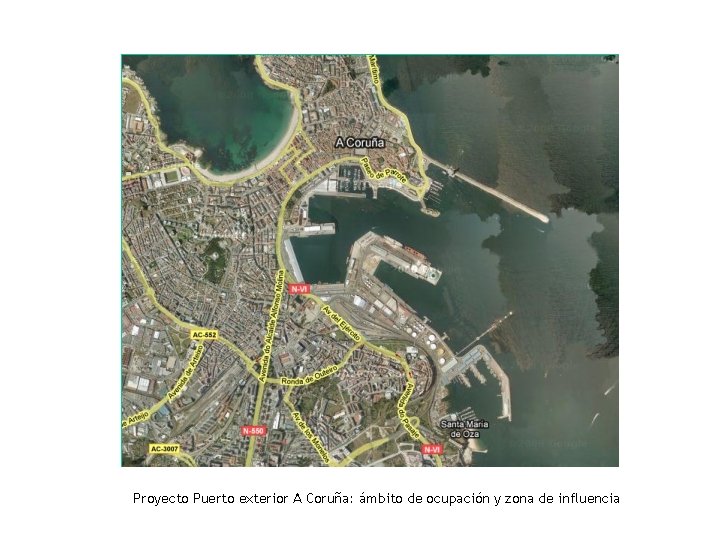 Proyecto Puerto exterior A Coruña: ámbito de ocupación y zona de influencia 