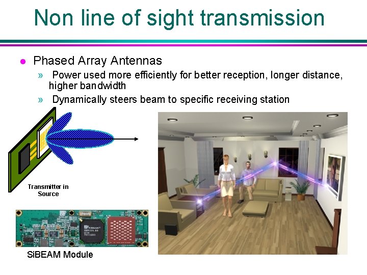 Non line of sight transmission l Phased Array Antennas » Power used more efficiently