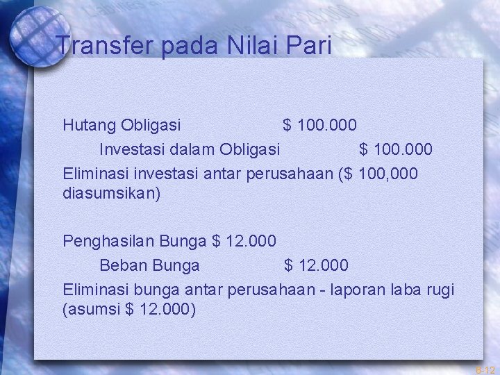Transfer pada Nilai Pari Hutang Obligasi $ 100. 000 Investasi dalam Obligasi $ 100.