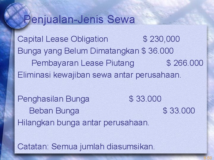 Penjualan-Jenis Sewa Capital Lease Obligation $ 230, 000 Bunga yang Belum Dimatangkan $ 36.