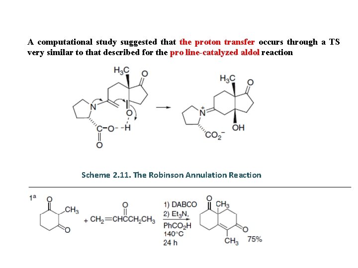A computational study suggested that the proton transfer occurs through a TS very similar