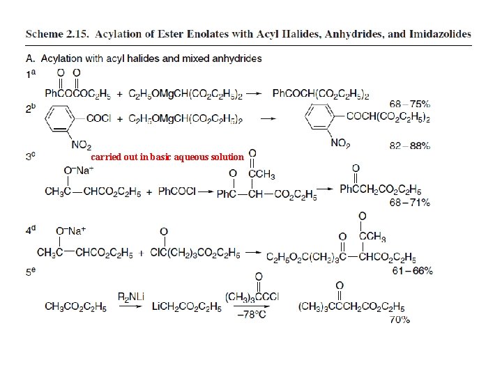 carried out in basic aqueous solution 