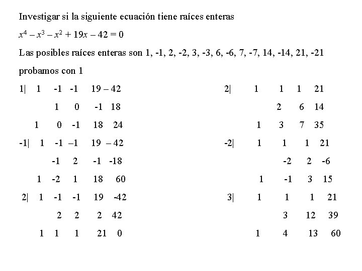 Investigar si la siguiente ecuación tiene raíces enteras x 4 – x 3 –